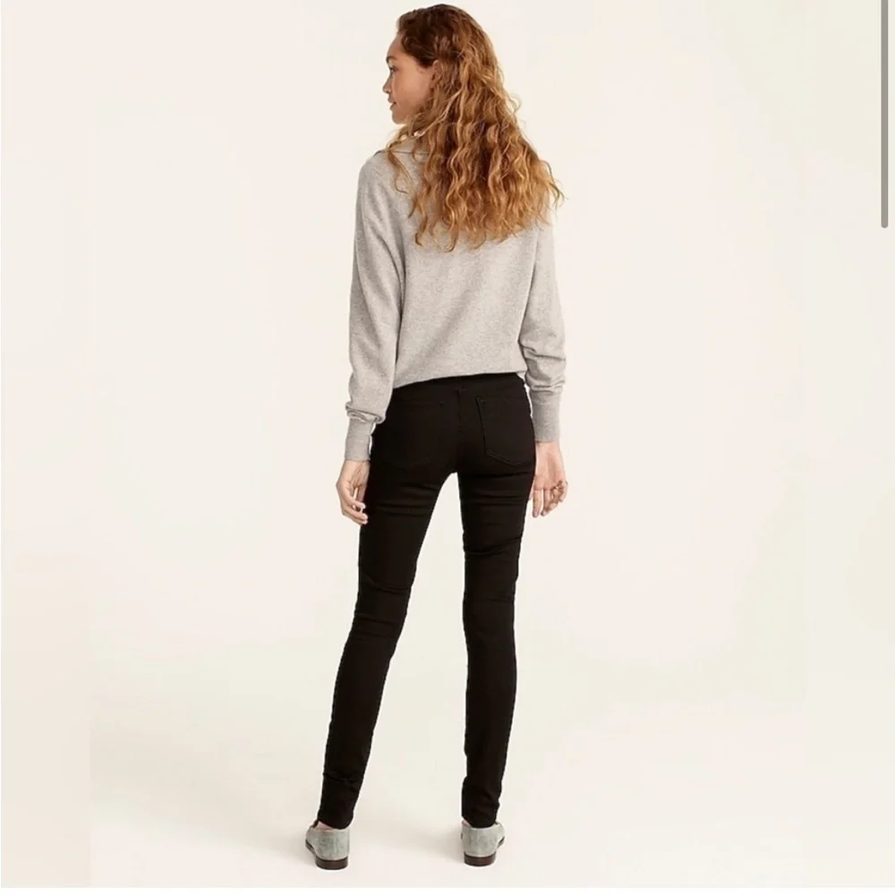 NWT J Crew toothpick‎ black skinny jeans 9” high rise stretch denim size 26